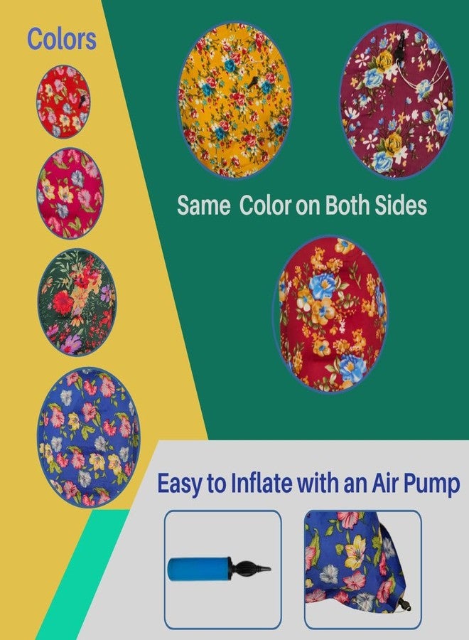 PM SQUARE Inflatable Soft Portable Yellow Printed Air Pillow with Air Pump for Travel in Train, Bus, Camping, Hostel and Office - Image 4